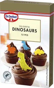 Dr. Oetker Colorful Dinosaur -vaniljanmakuiset  koristekuviot 12 kpl