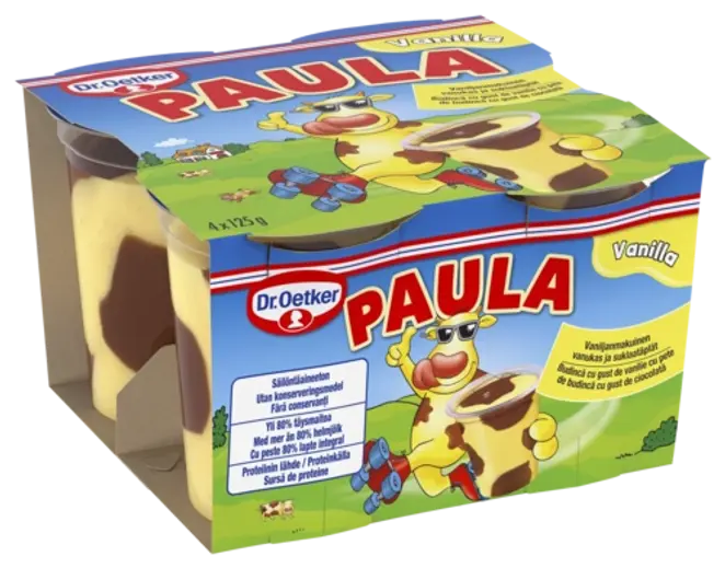 Dr. Oetker PAULA Vaniljanmakuinen vanukas ja suklaatäplät 4 x 125 g
