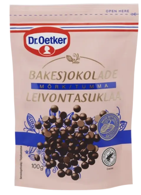 Dr. Oetker Tummasuklaanapit leivontaan 100g