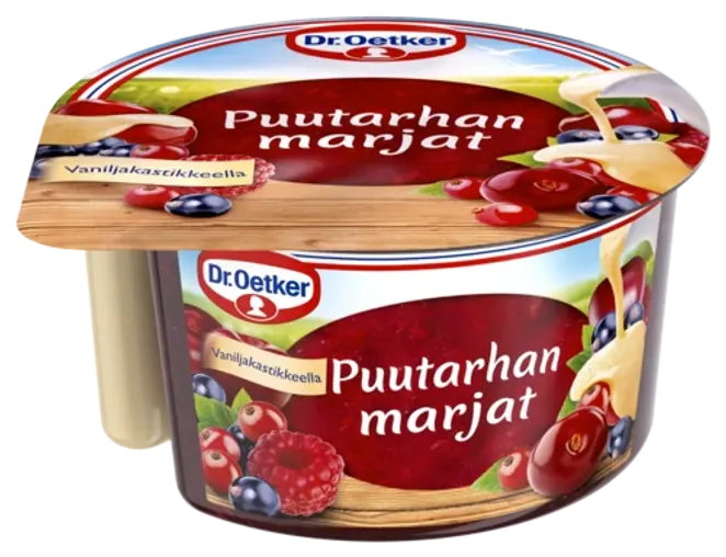 Dr. Oetker Puutarhan marjat  vaniljakastikkeella 160 g