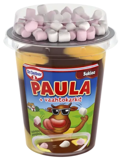 Dr. Oetker PAULA Suklaa-Vanilja -
vanukas + vaahtokarkit 128g