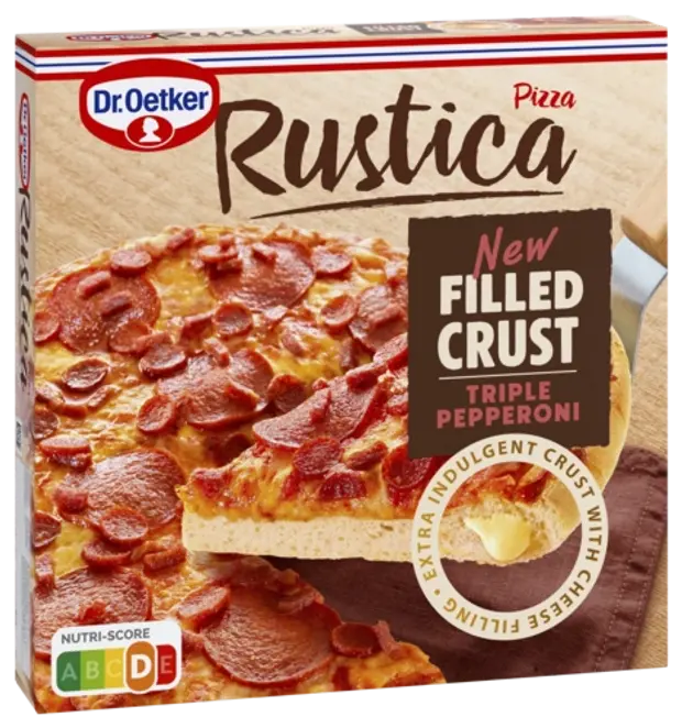 Dr. Oetker Rustica Filled Crust Triple Pepperoni 489g