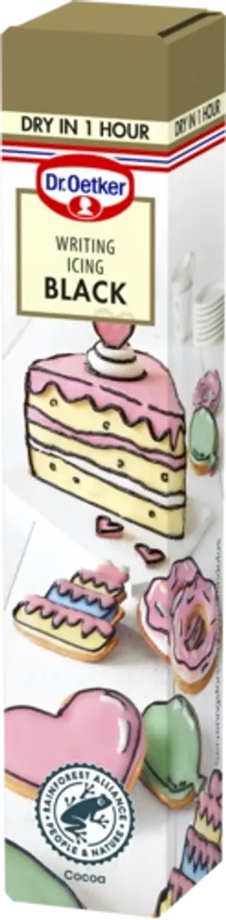 Dr. Oetker Writing icing black -mustaa sokerikuorrutetta