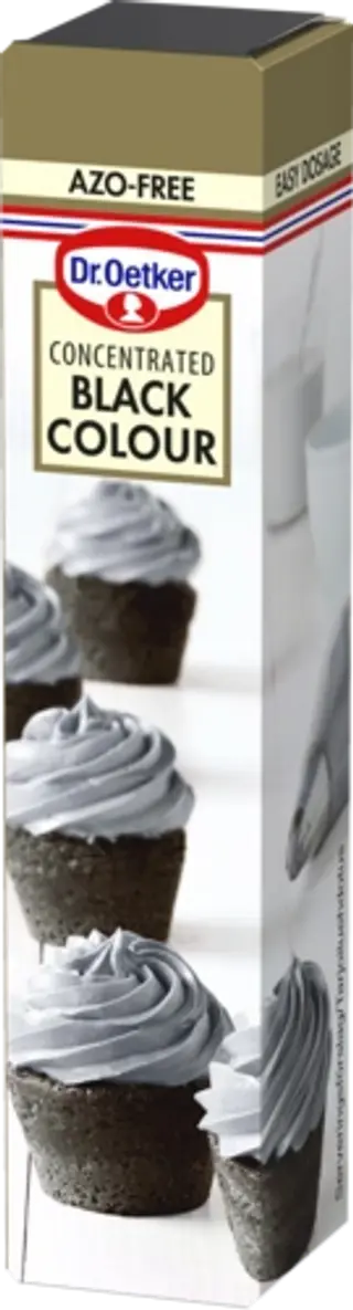 Dr. Oetker Mustaa geeliväriä tai sulatettua suklaata