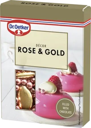 Dr. Oetker Rose & Gold Décor -suklaakoristeita
