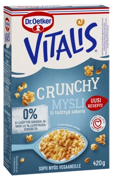 Dr. Oetker Vitalis Crunchy Ei lisättyä sokeria täysjyvämysli 420g