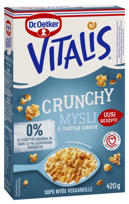 Dr. Oetker Vitalis Ei lisättyä sokeria täysjyvämysliä