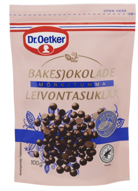Dr. Oetker Tummasuklaanapit leivontaan