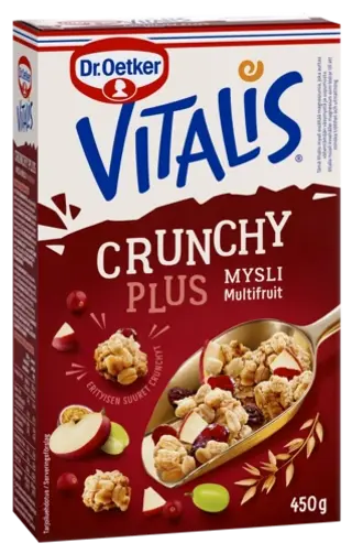 Dr. Oetker Vitalis Crunchy Multifruit -mysliä