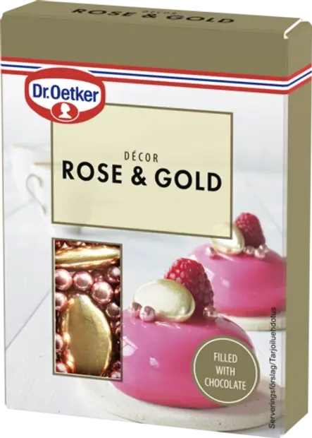 Dr. Oetker Rose & Gold Décor -suklaakoristeita