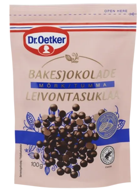 Dr. Oetker Tummasuklaanapit leivontaan