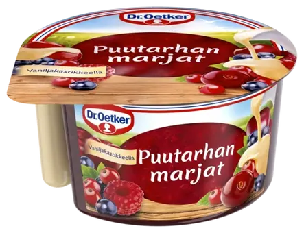 Dr. Oetker Puutarhan marjat vaniljakastikkeella