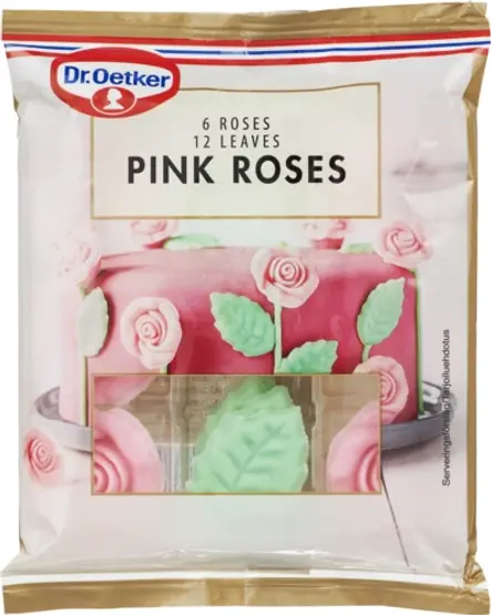 Dr. Oetker Pink Roses -sokeriruusuja