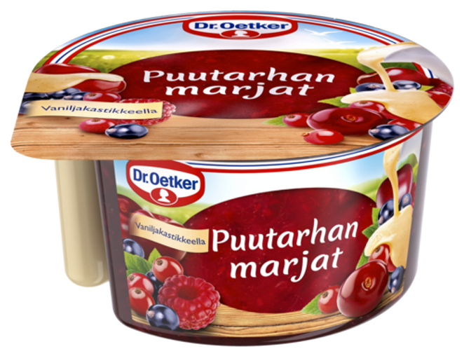 Dr. Oetker Puutarhan marjat  vaniljakastikkeella 160 g
