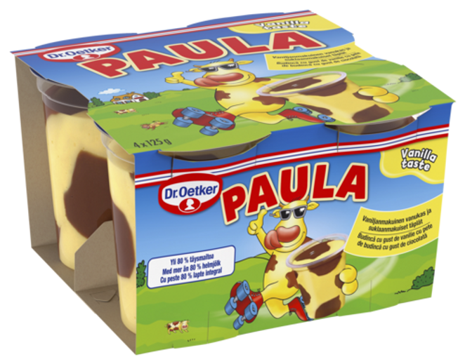 Dr. Oetker PAULA Vaniljanmakuinen vanukas ja suklaatäplät 4 x 125 g
