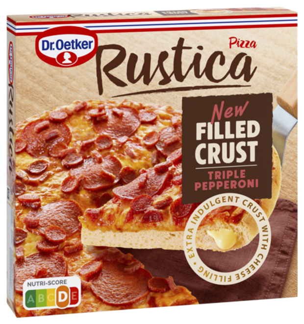 Dr. Oetker Rustica Filled Crust Triple Pepperoni 489g