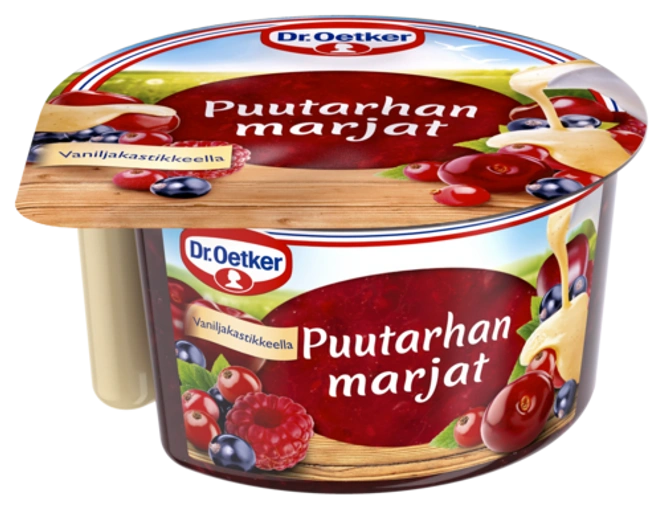 Dr. Oetker Puutarhan marjat  vaniljakastikkeella 160 g