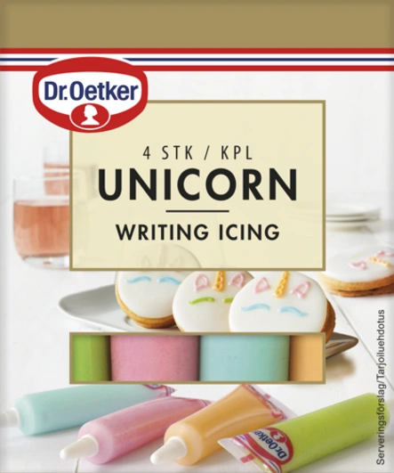 Dr. Oetker Unicorn koristelugeeliä