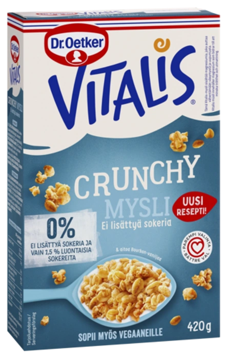 Dr. Oetker Vitalis Ei lisättyä sokeria täysjyvämysliä