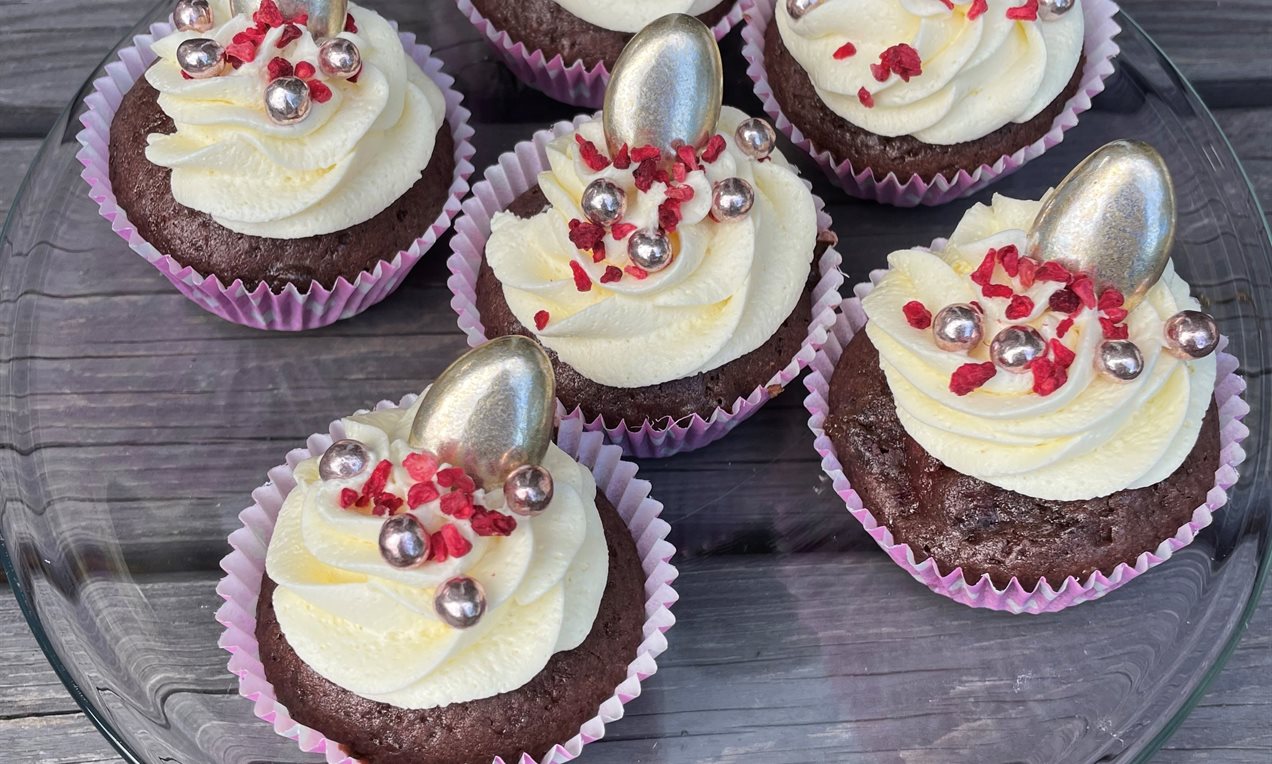 Vadelma-suklaa cupcakes