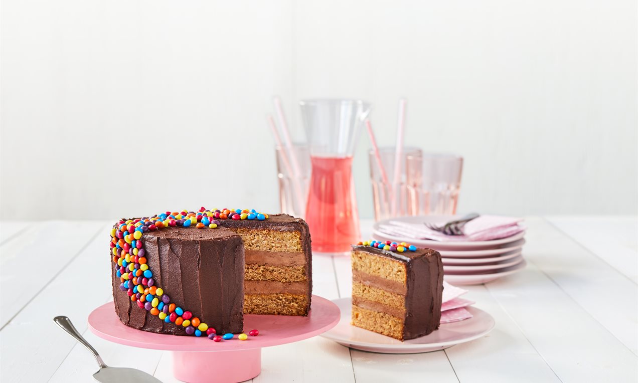 Banaanikakku suklaakuorrutuksella